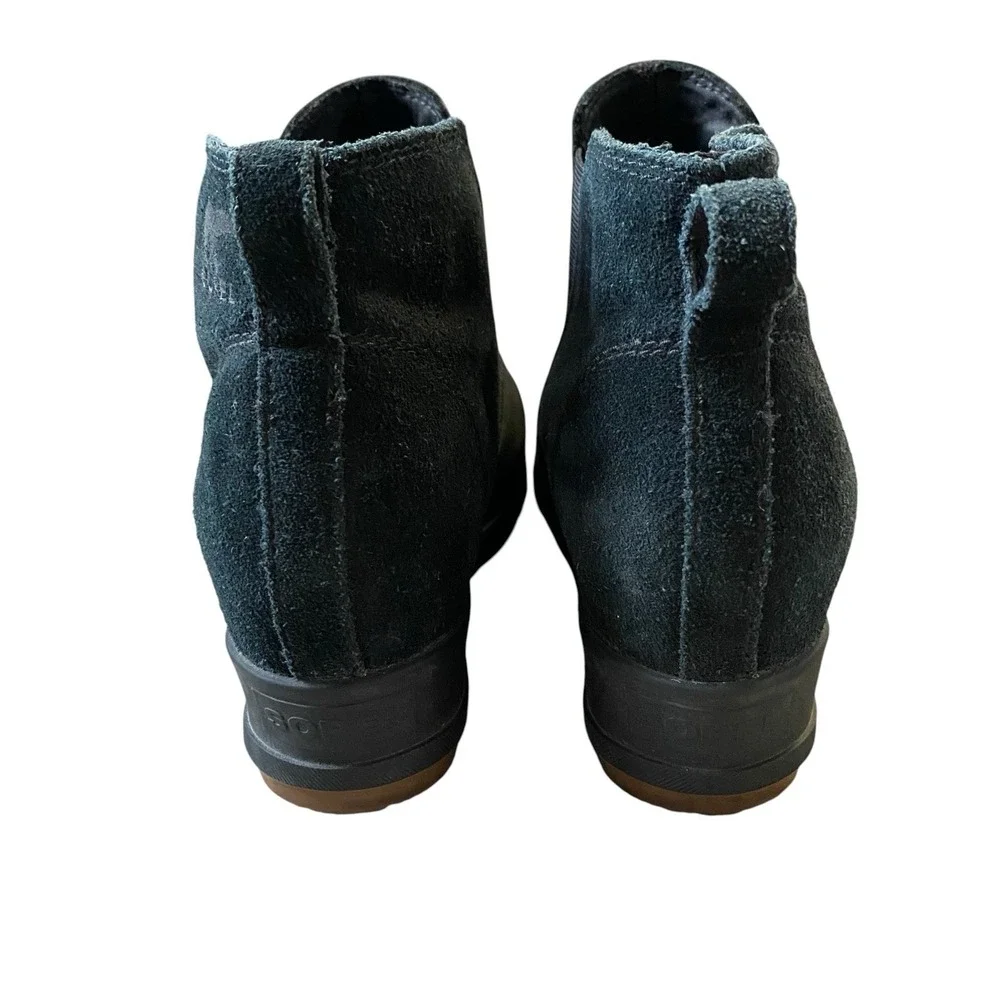 Sorel Joan of Arctic Wedge III Chelsea Boots Size 7 EU 38 Black Leather Comfort